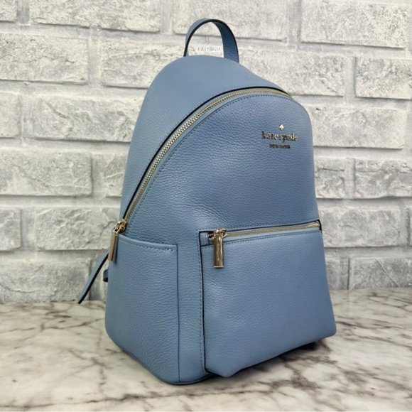 Kate Spade Leila Dome Backpack & Medium Compact Bifold Wallet In Dusty Blue - Picture 3 of 16